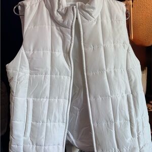 New York & Company Quilted White Vest
